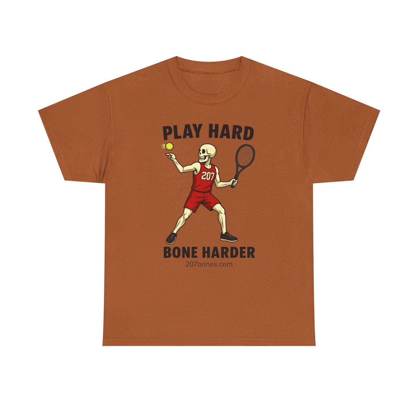 Play Hard Bone Harder Unisex Heavy Cotton Tee, Funny Sports Tee, Playful Gift for Athletes, Summer Casual Wear, Unique Workout Shirt