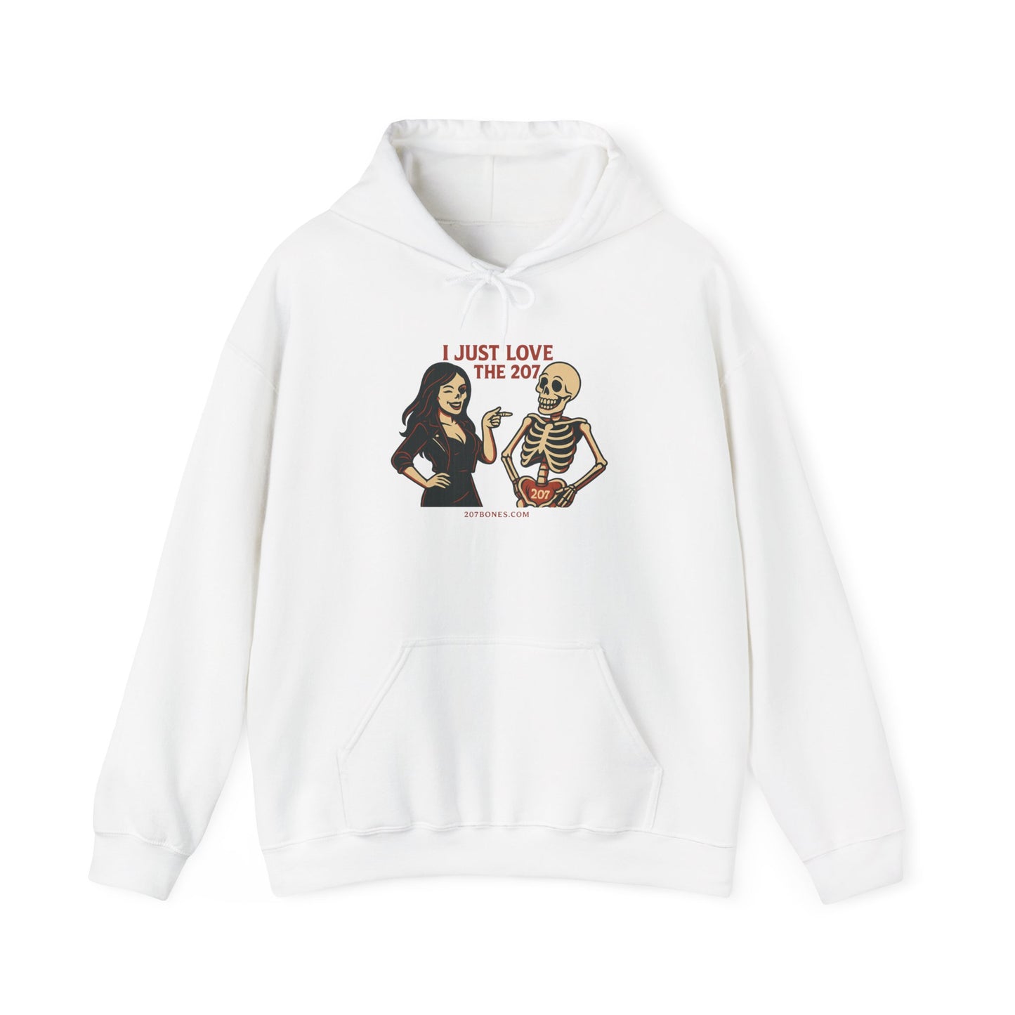 Skeleton Love Hoodie for Halloween, Cozy Unisex Sweatshirt, Fun October Fashion, Perfect Gift for Spooky Season, Trendy Fall Apparel