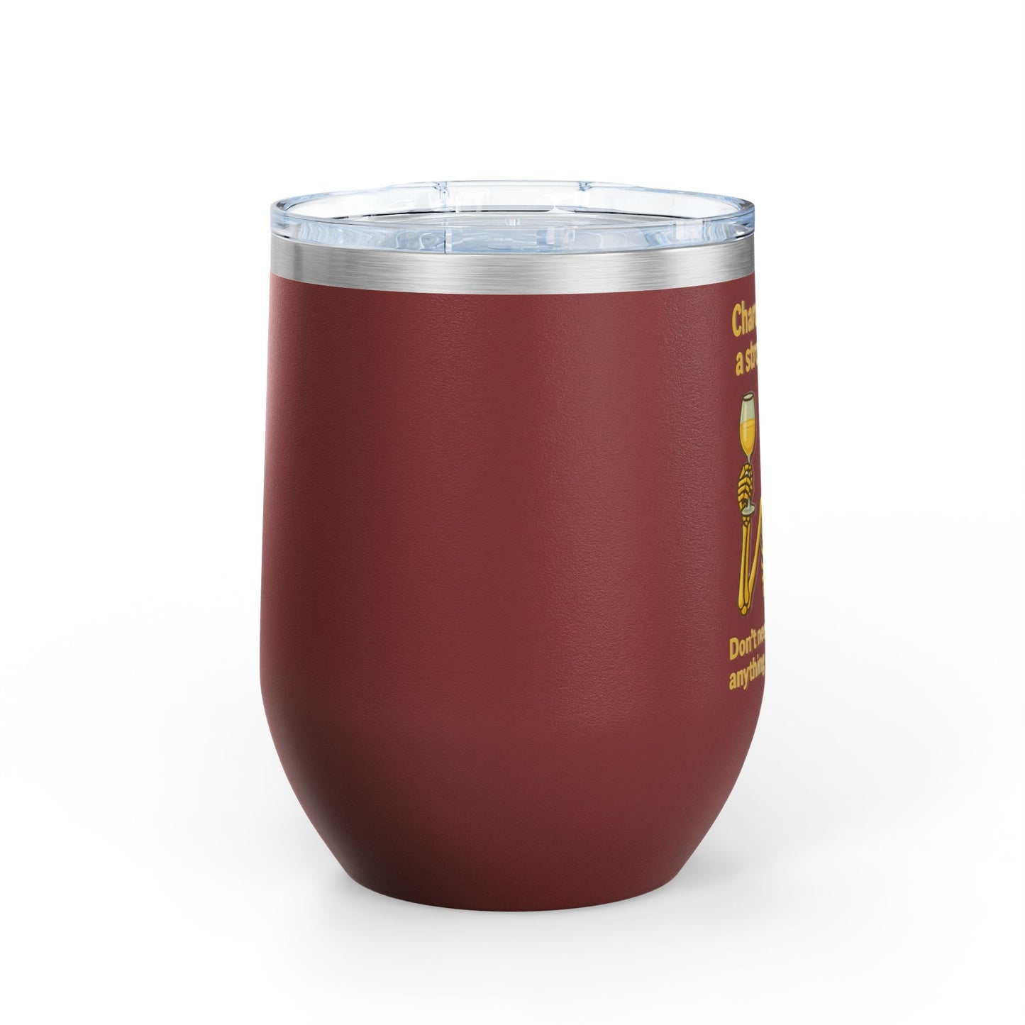 Chardonnay Skeleton Wine Tumbler, Fun Gift for Wine Lovers, Perfect for Parties, Outdoor Events, Drinkware for Celebrations