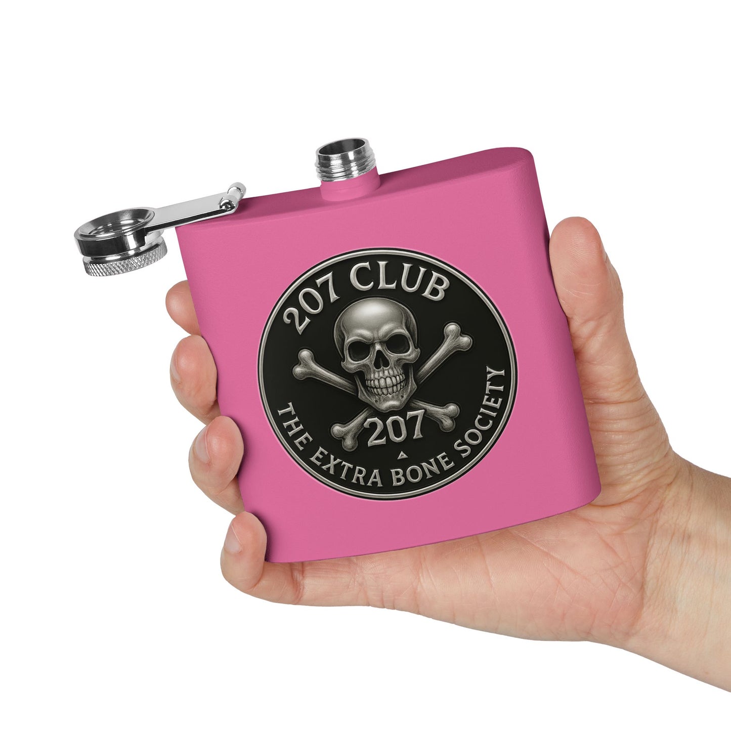 Skull and Crossbones Flask, 207 Club Gift, Party Accessory, Adventure Travel, Groomsmen Gift, Unique Collectible