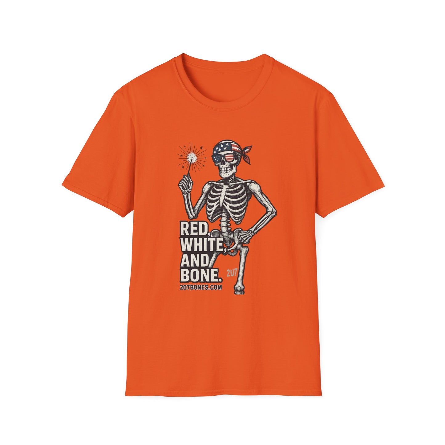 Patriotic Skeleton T-Shirt, Red White and Bone Shirt, Unisex Halloween Tee, Independence Day Gift, Fun Casual Apparel