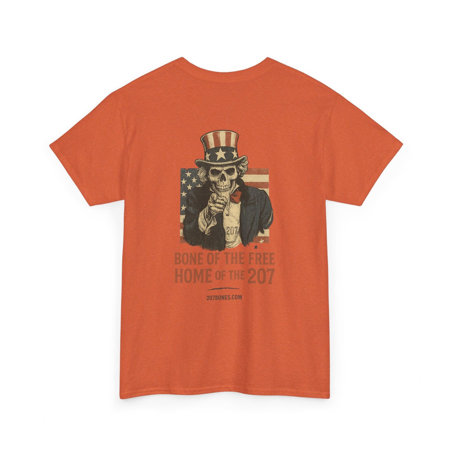 Unisex Heavy Cotton Tee - Bone of the Free, Home of the 207, American Spirit T-Shirt, Patriotic Tee, Casual Wear, Gift for Veterans