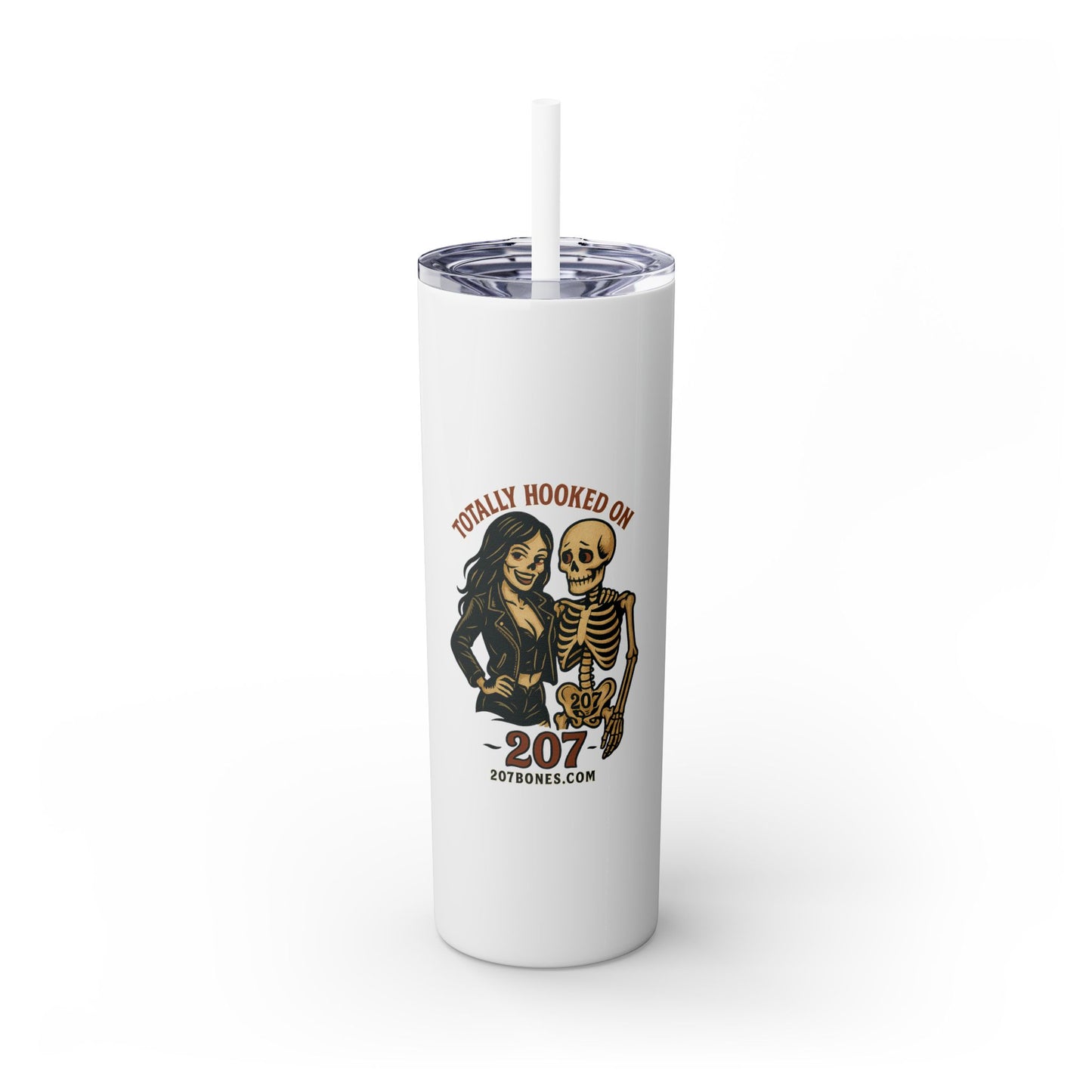 Totally Hooked Skinny Tumbler - 20oz, Cute Halloween Mug, Fun Gift for Coffee Lovers, Party Essentials, Unique Personalized Cup