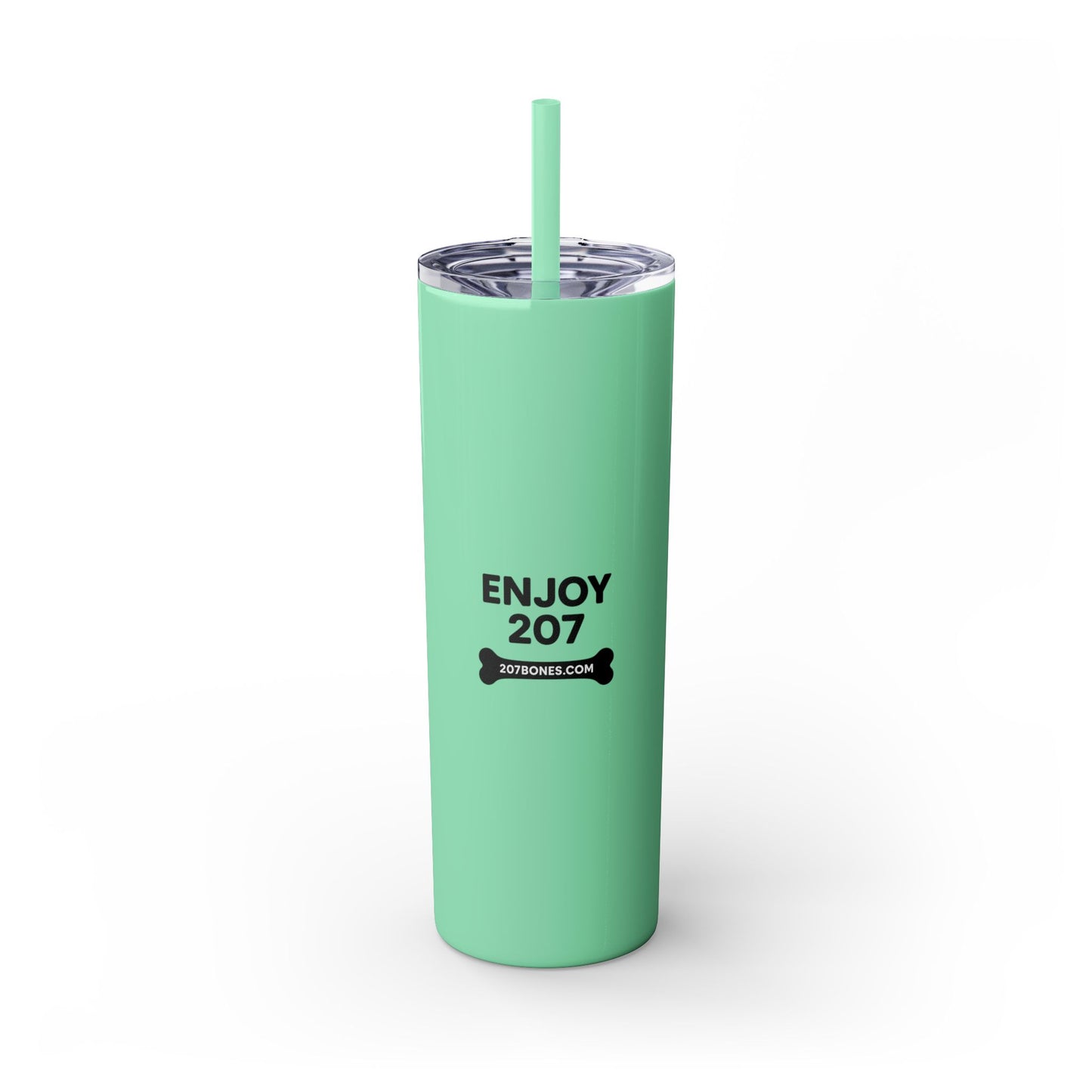 Personalized Skinny Tumbler with Straw, Perfect for Dog Lovers, Enjoy 207, Travel Mug, Gift Idea, Customized Drinkware