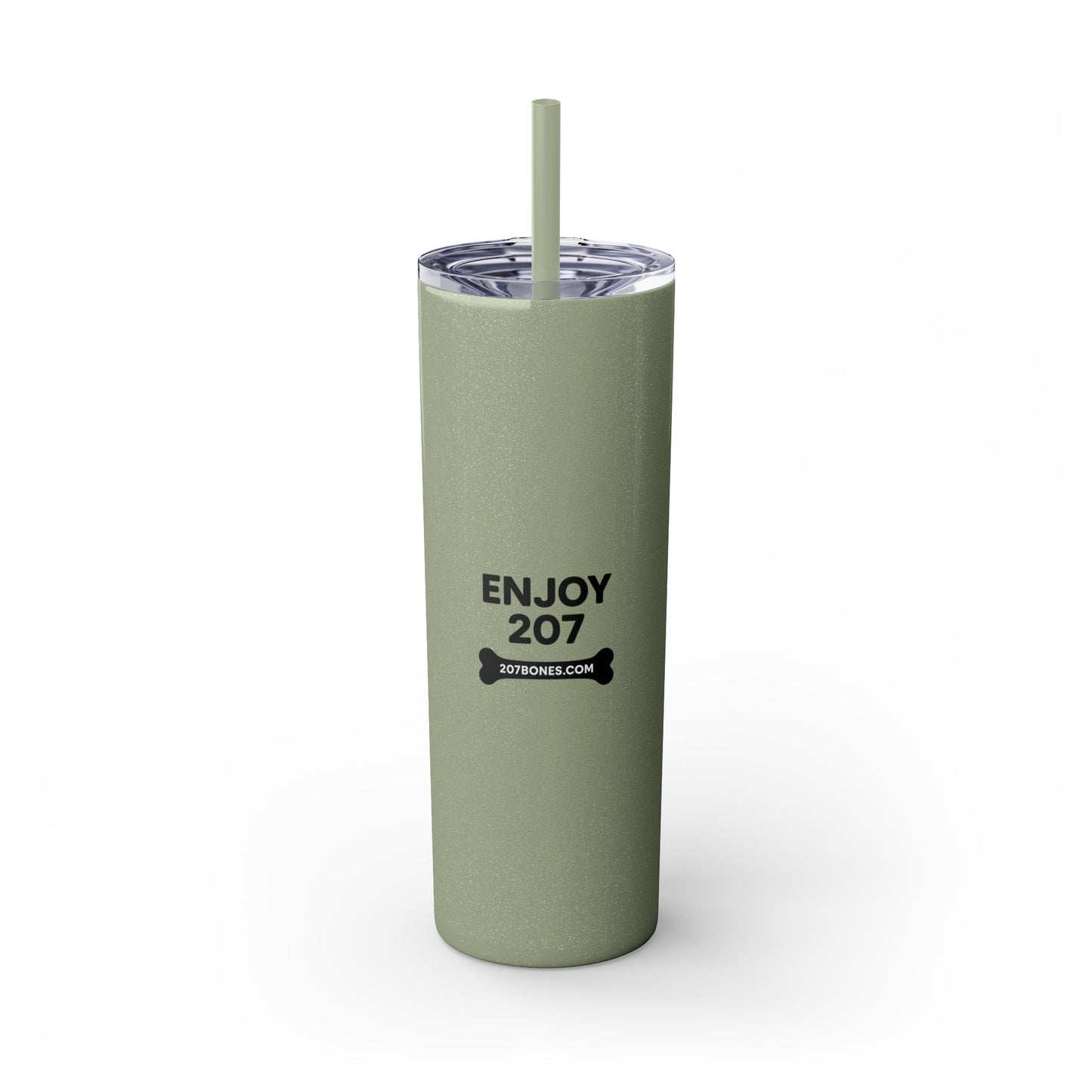 Personalized Skinny Tumbler with Straw, Perfect for Dog Lovers, Enjoy 207, Travel Mug, Gift Idea, Customized Drinkware