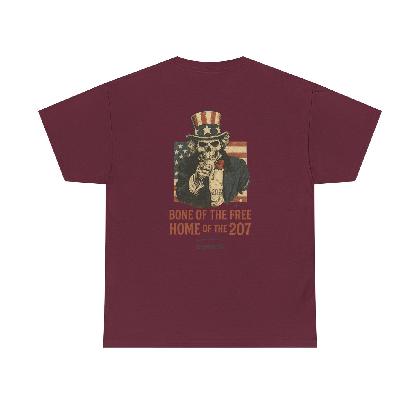 Unisex Heavy Cotton Tee - Bone of the Free, Home of the 207, American Spirit T-Shirt, Patriotic Tee, Casual Wear, Gift for Veterans