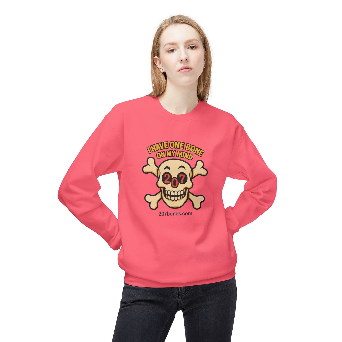 Bone-themed Unisex Sweatshirt, Cozy Crewneck for Dog Lovers, Fun Gift for Halloween, Pet Owners, Casual Wear, Relaxed Fit
