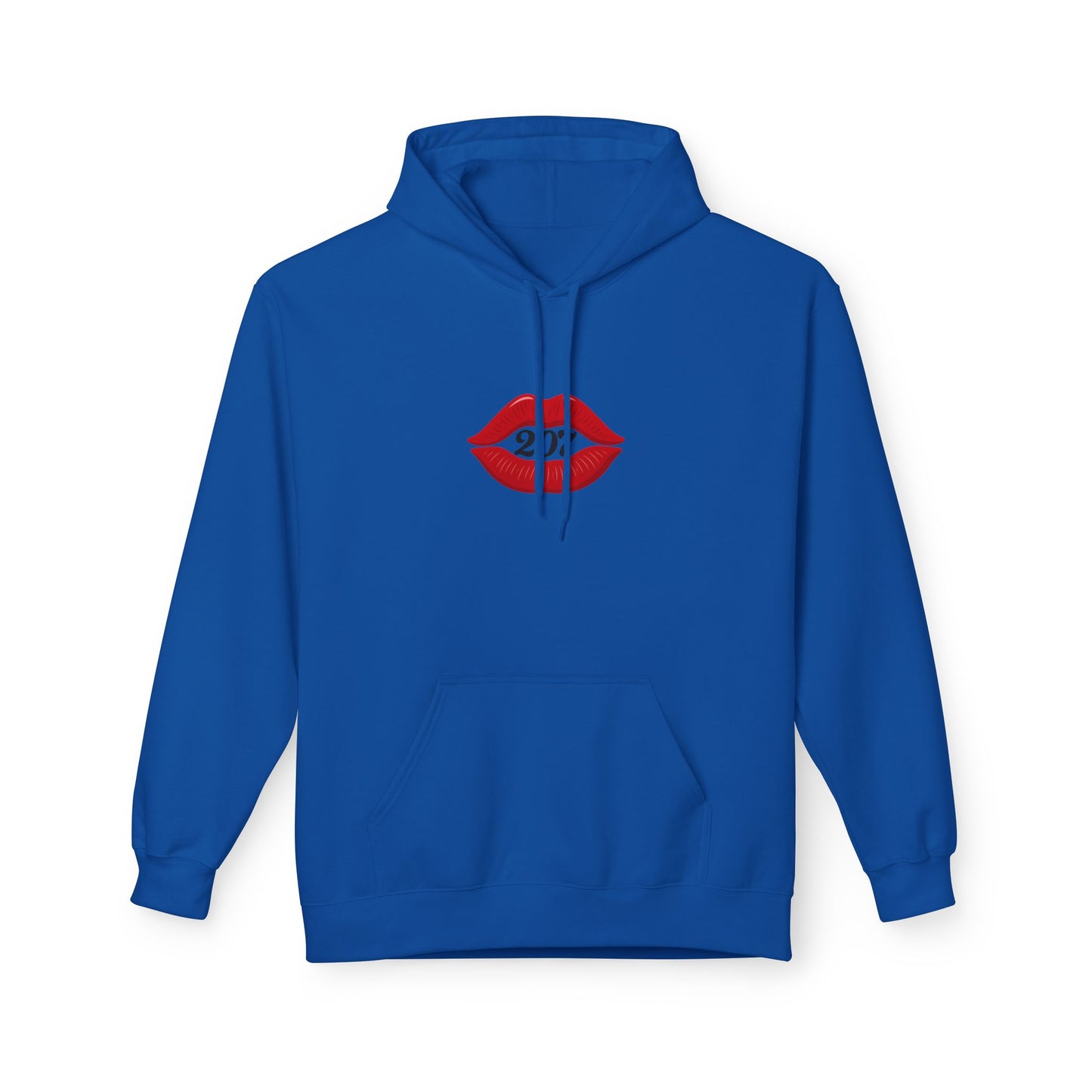 Kiss & Skull Graphic Fleece Hoodie - Trendy Unisex Sweatshirt for Casual Wear, Halloween, Party, Street Style, Gifts