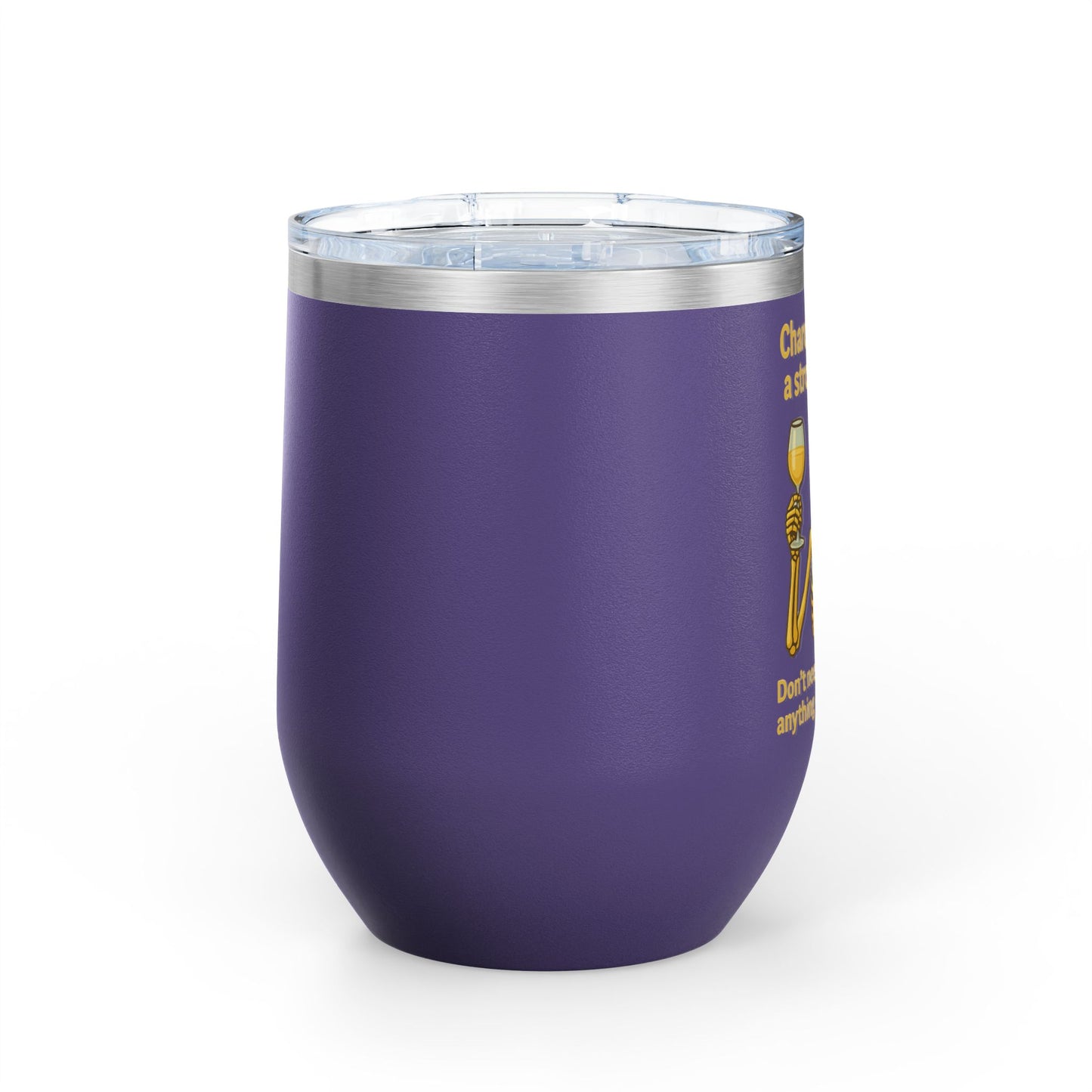 Chardonnay Skeleton Wine Tumbler, Fun Gift for Wine Lovers, Perfect for Parties, Outdoor Events, Drinkware for Celebrations