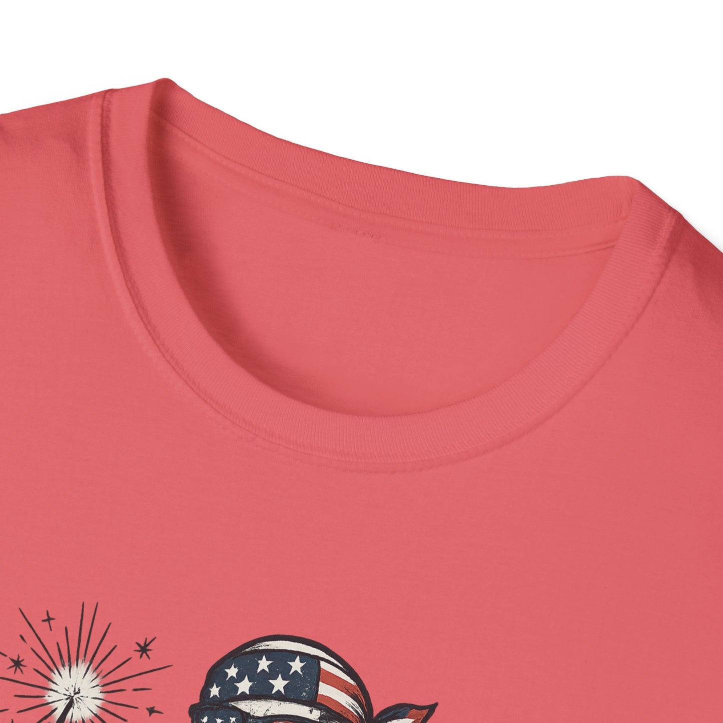 Patriotic Skeleton T-Shirt, Red White and Bone Shirt, Unisex Halloween Tee, Independence Day Gift, Fun Casual Apparel