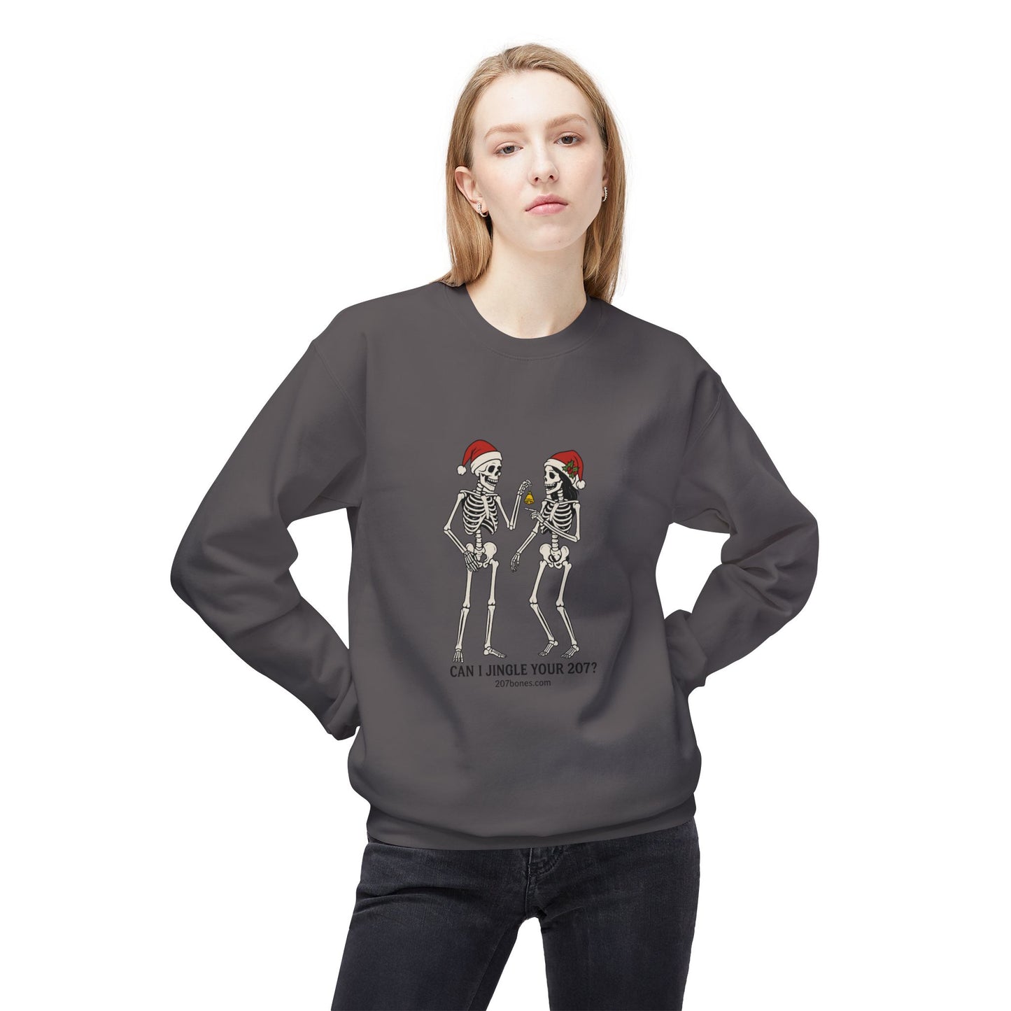 Skeletons Jingle Christmas Sweatshirt, Holiday Gift, Unisex Crewneck, Skeleton Christmas Jumper, Funny Xmas Sweatshirt