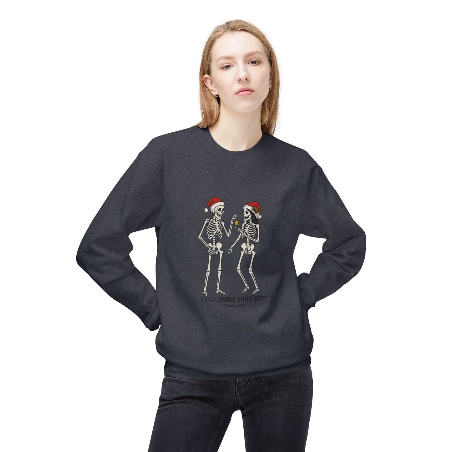 Skeletons Jingle Christmas Sweatshirt, Holiday Gift, Unisex Crewneck, Skeleton Christmas Jumper, Funny Xmas Sweatshirt