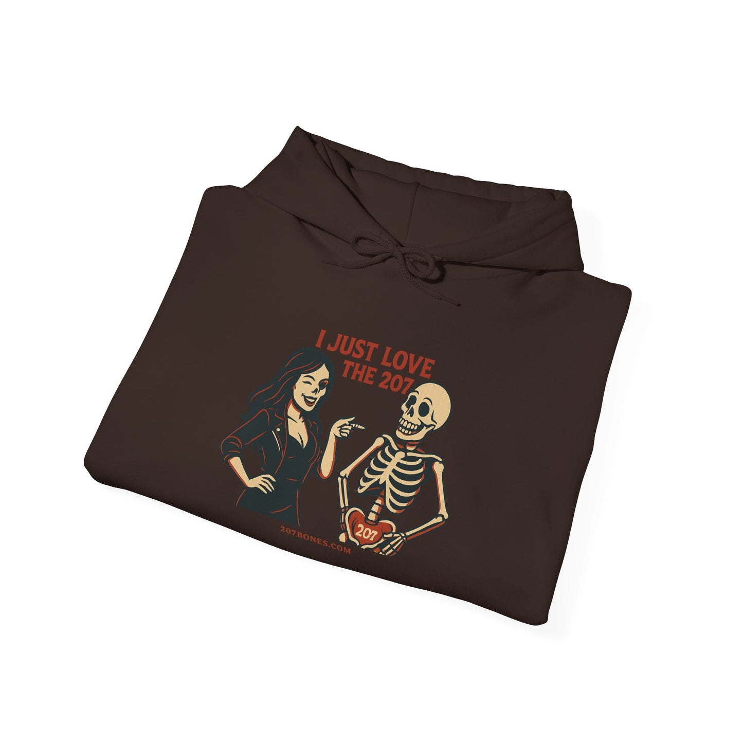 Skeleton Love Hoodie for Halloween, Cozy Unisex Sweatshirt, Fun October Fashion, Perfect Gift for Spooky Season, Trendy Fall Apparel