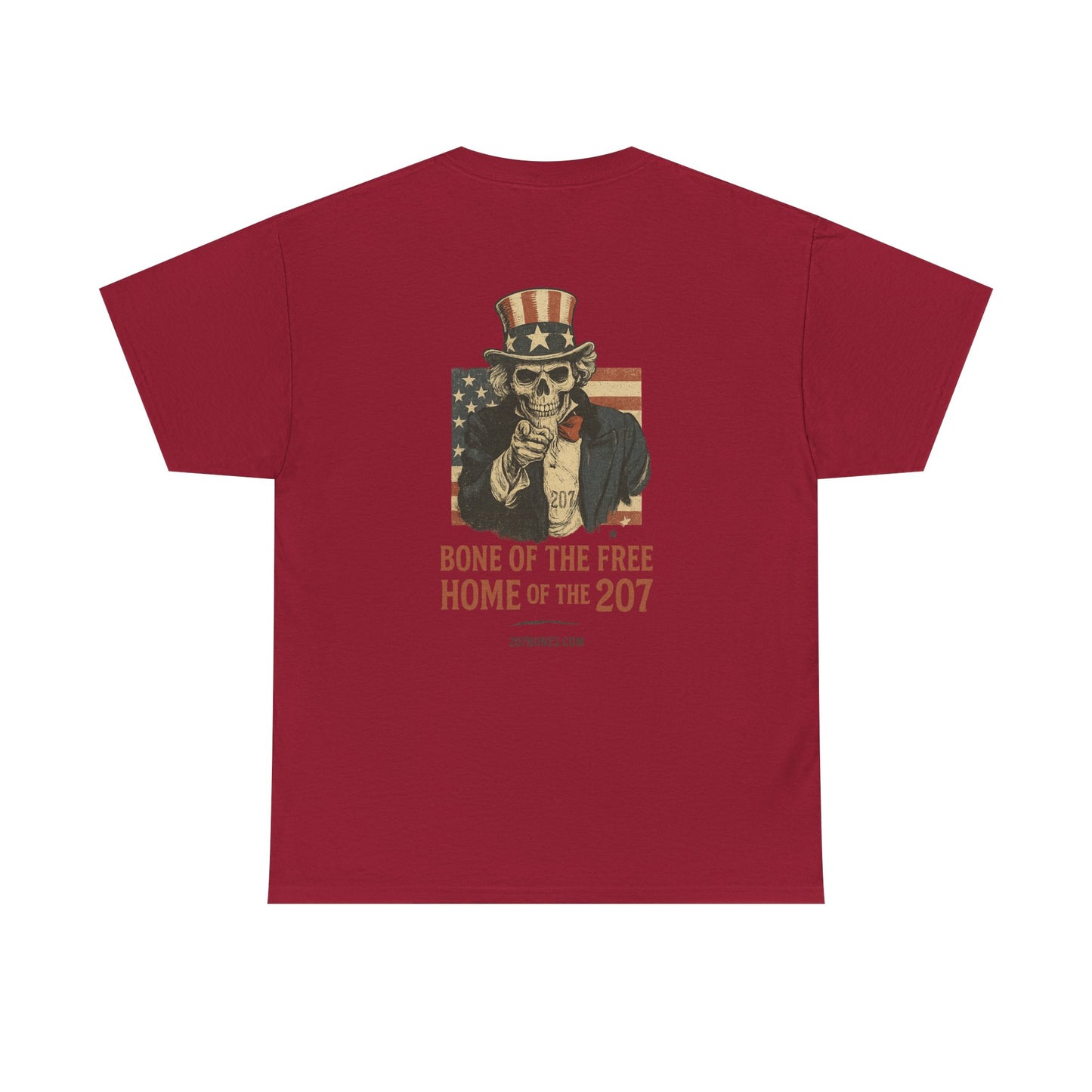Unisex Heavy Cotton Tee - Bone of the Free, Home of the 207, American Spirit T-Shirt, Patriotic Tee, Casual Wear, Gift for Veterans
