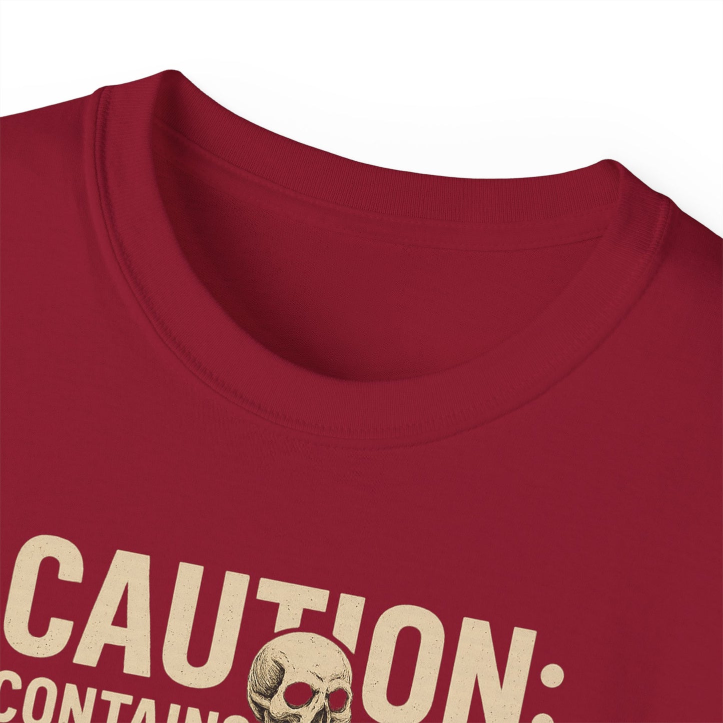Caution Extra Bone Skeleton Tee, Funny Halloween Shirt, Unisex Spooky T-Shirt, Gift for Bone Lovers, Unique Skull Graphic Tee