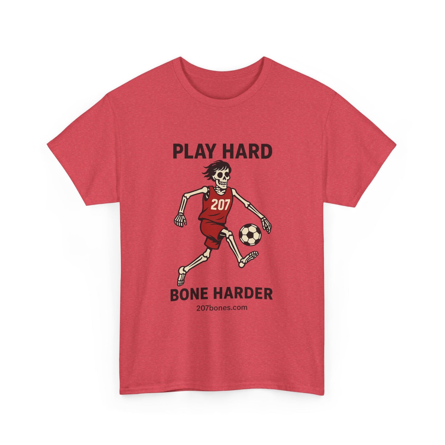 Play Hard Bone Harder Unisex Tee, Fun Sports T-Shirt, Casual Athletic Wear, Gift for Soccer Fans, Youth & Adult