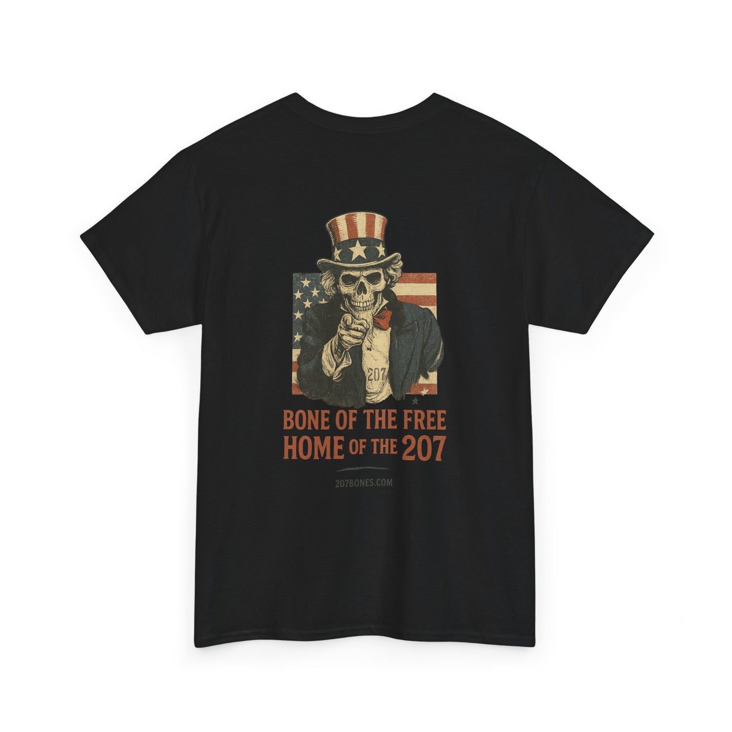 Unisex Heavy Cotton Tee - Bone of the Free, Home of the 207, American Spirit T-Shirt, Patriotic Tee, Casual Wear, Gift for Veterans