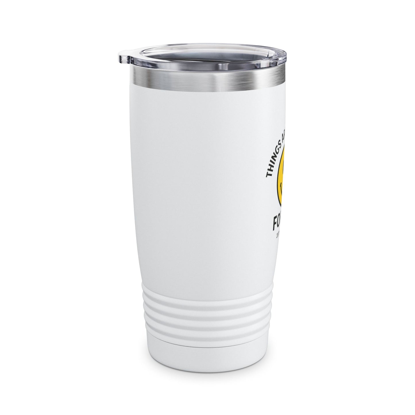 Smiley Face Travel Tumbler - Perfect for Coffee Lovers, Gift for Friends, Inspirational Quotes, Daily Motivation, Home or Office Use.