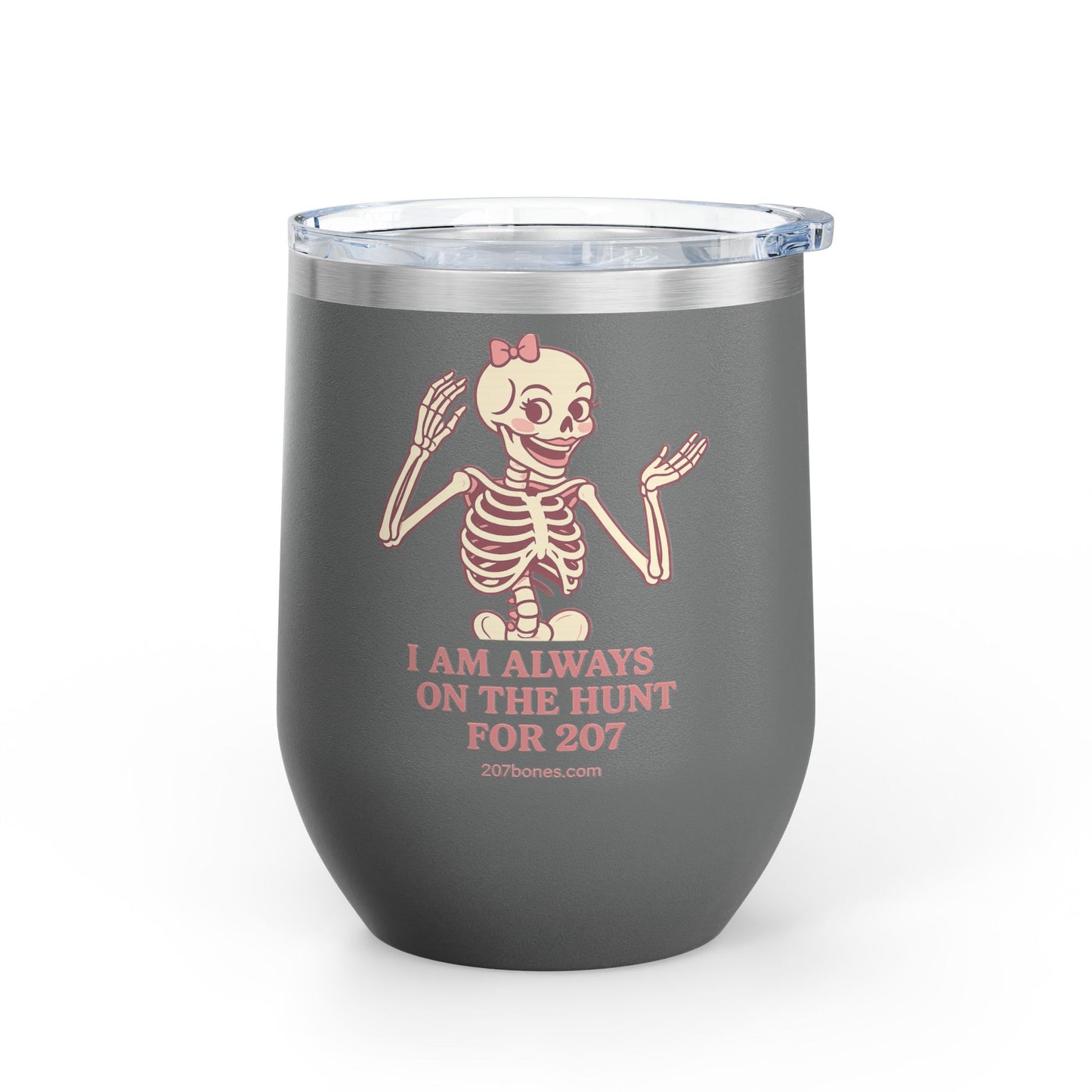 Spooky Skeleton Wine Tumbler, Halloween Gift, Funny Wine Cup, 12oz Wine Glass, Unique Party Favor, Fall Celebration