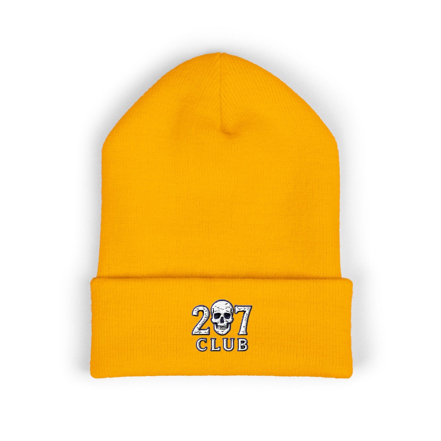 Classic Cuffed Beanie with 207 Skull Club Embroidery, Winter Hat, Gift for Him/Her, Streetwear Accessory, Unisex Beanie