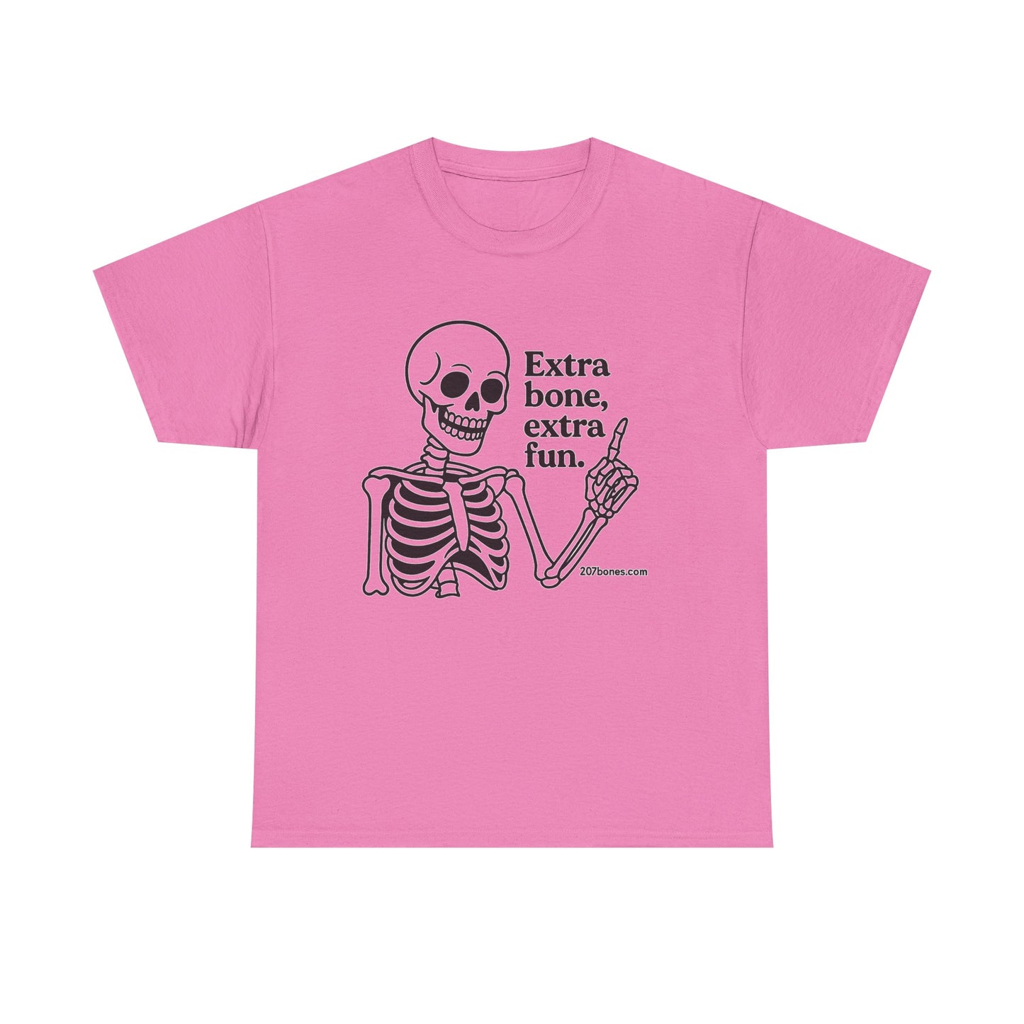 Extra Bone Extra Fun Skeleton Tee, Halloween T-Shirt, Funny Unisex Shirt, Spooky Gift, Graphic T-Shirt for Parties