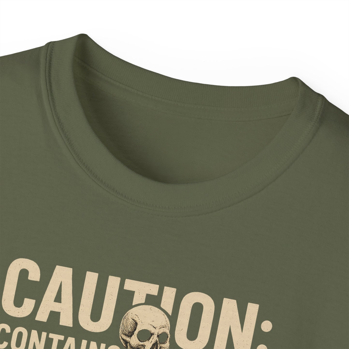 Caution Extra Bone Skeleton Tee, Funny Halloween Shirt, Unisex Spooky T-Shirt, Gift for Bone Lovers, Unique Skull Graphic Tee