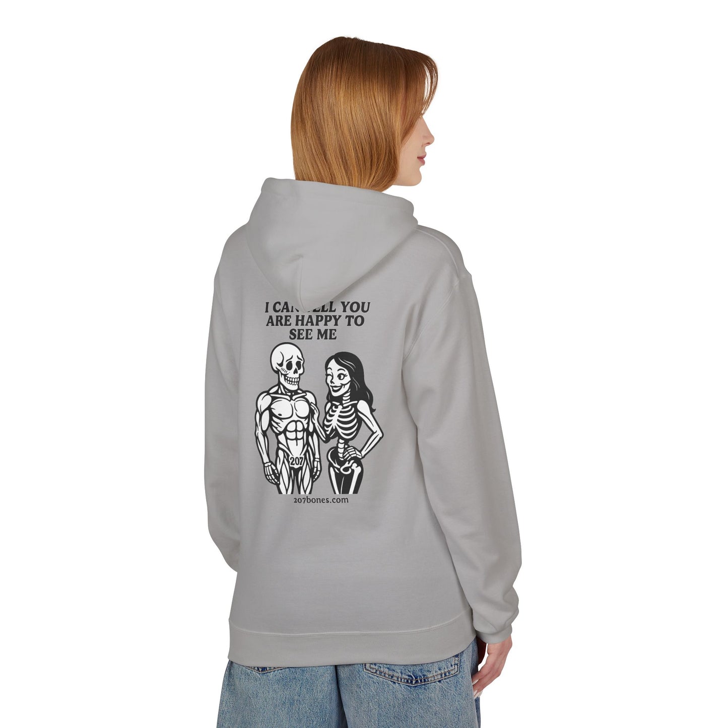 Skeleton Humor Hoodie, Unisex Funny Hoodie, Softstyle Fleece, Halloween Apparel, Gift for Him and Her, Comfortable Casual Wear