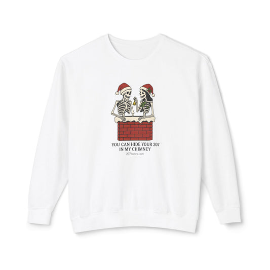 Fun Holiday Skeleton Sweatshirt, Unisex Crewneck, Christmas Humor, Cozy Gift for Friends, Halloween Vibe, Festive Apparel