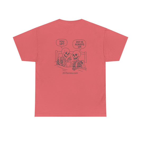Unisex Heavy Cotton Tee with Playful Skeleton Design – Perfect for Halloween, Casual Wear, Gifts, and Humorous Outfits