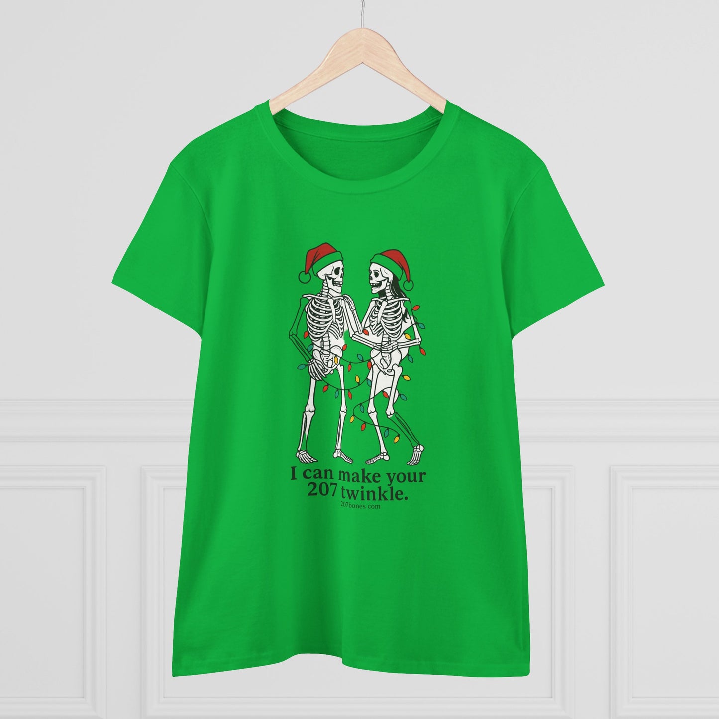 Cute Skeleton Christmas Tee, Funny Holiday Shirt, Gift for Halloween Lovers, Festive Everyday Wear, Unique Seasonal Apparel