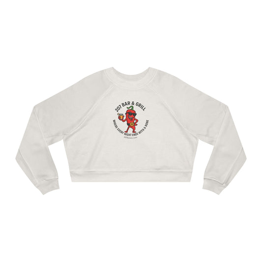 Cute Fleece Pullover, Women's Cropped Sweatshirt, Cozy Casual Top, Fun Bar & Grill Merch, Perfect Gift for Foodies, Trendy Winter Style