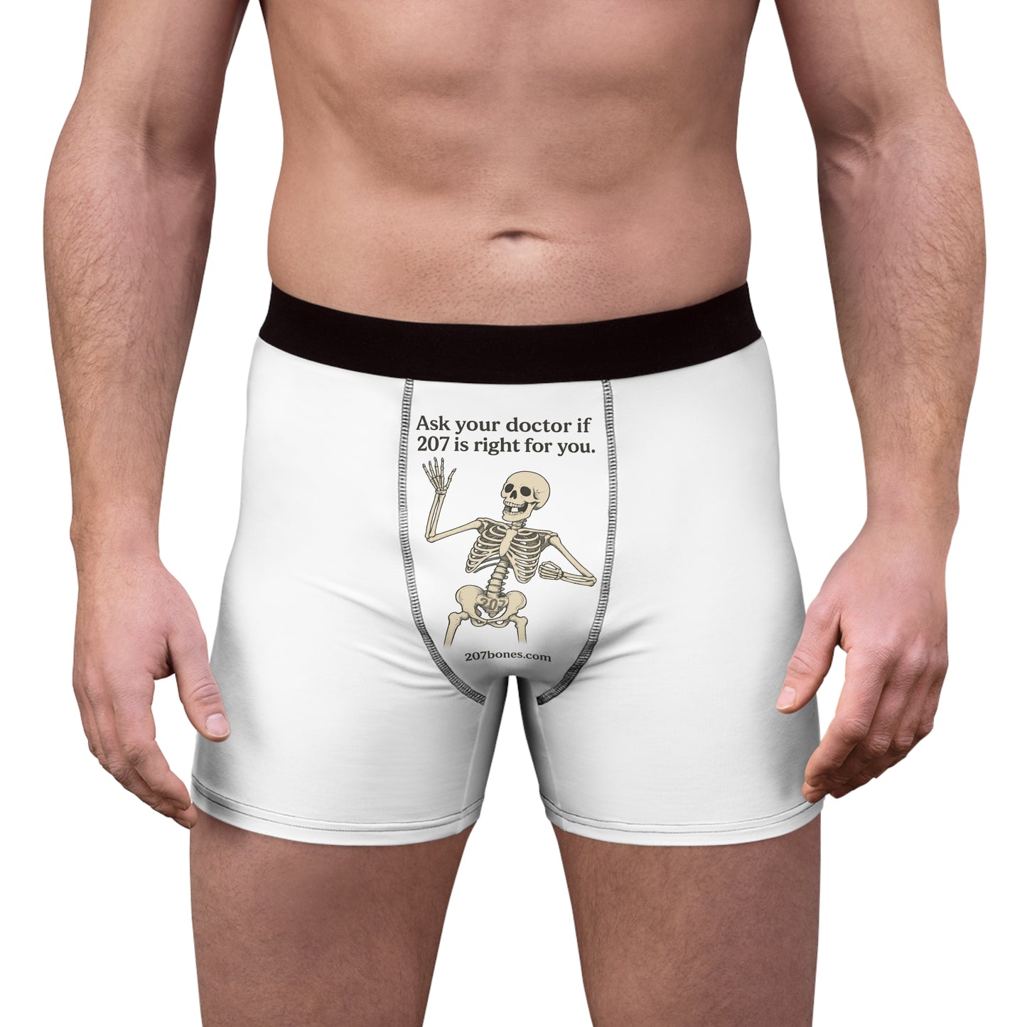 Skeleton-Themed Men's Boxer Briefs, Fun Underwear Gift, Unique Men's Loungewear, Halloween & Everyday Use, Humorous Boxer Shorts