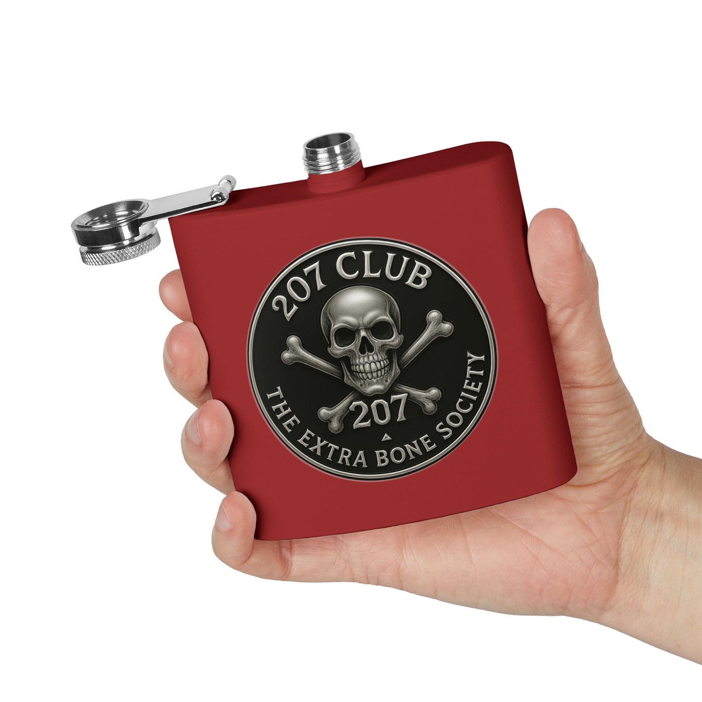 Skull and Crossbones Flask, 207 Club Gift, Party Accessory, Adventure Travel, Groomsmen Gift, Unique Collectible