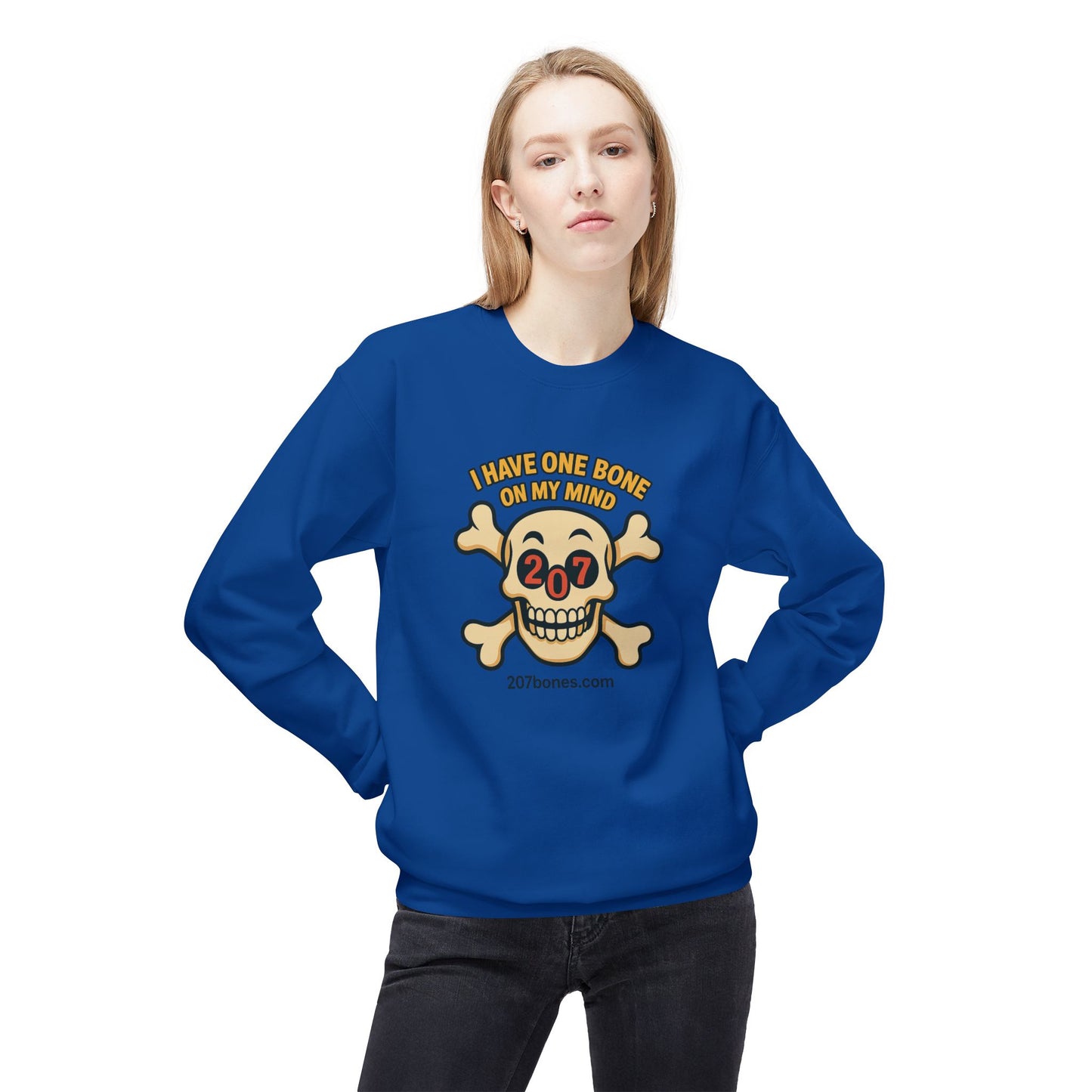 Bone-themed Unisex Sweatshirt, Cozy Crewneck for Dog Lovers, Fun Gift for Halloween, Pet Owners, Casual Wear, Relaxed Fit