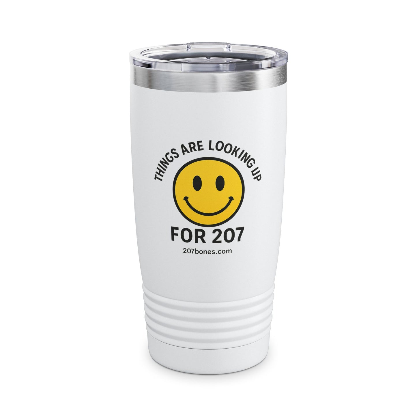 Smiley Face Travel Tumbler - Perfect for Coffee Lovers, Gift for Friends, Inspirational Quotes, Daily Motivation, Home or Office Use.
