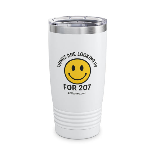 Smiley Face Travel Tumbler - Perfect for Coffee Lovers, Gift for Friends, Inspirational Quotes, Daily Motivation, Home or Office Use.