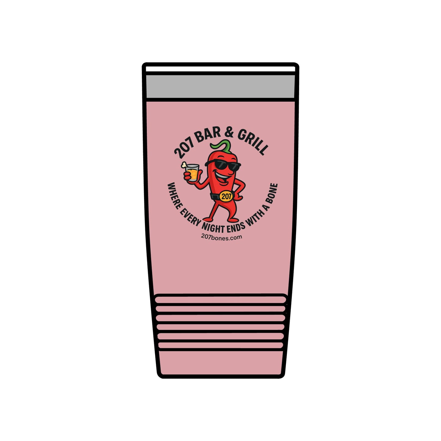 Fun Insulated Tumbler for Bar Lovers, 20oz Drinkware for Parties, Restaurants, Gifts, Tailgating, and BBQs