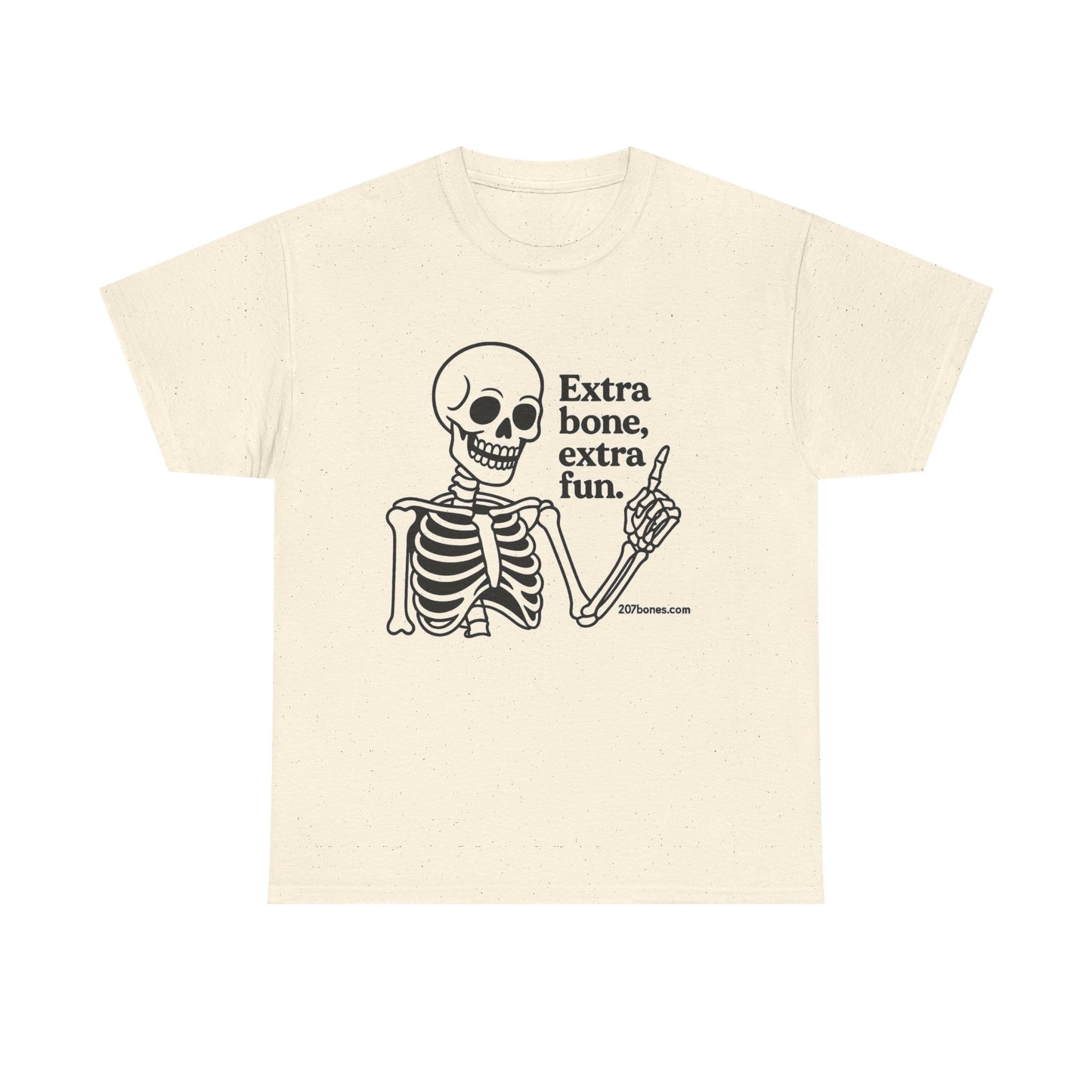 Extra Bone Extra Fun Skeleton Tee, Halloween T-Shirt, Funny Unisex Shirt, Spooky Gift, Graphic T-Shirt for Parties