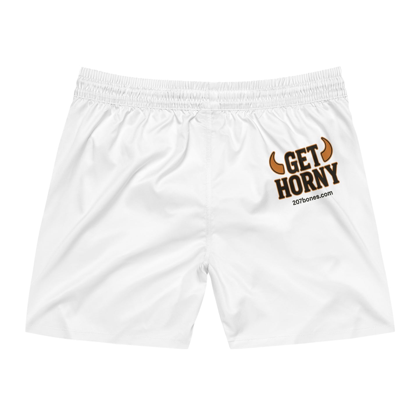 Get Horny Men's Swim Shorts, Funny Beachwear, Summer Shorts, Gifts for Him, Pool Party Swimwear