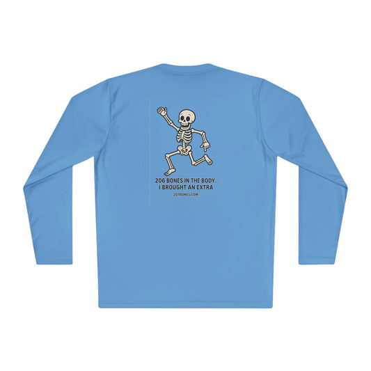 Skeleton Graphic Long Sleeve Tee, Fun Casual Shirt, Unique Gift for Halloween, Unisex Apparel, Jokes and Humor Tee