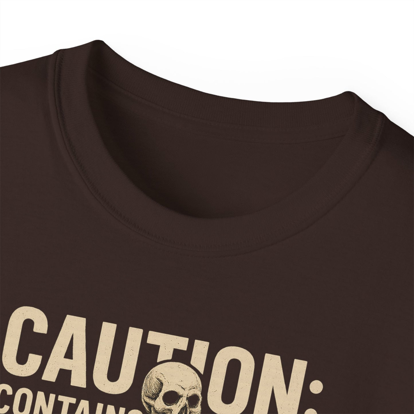 Caution Extra Bone Skeleton Tee, Funny Halloween Shirt, Unisex Spooky T-Shirt, Gift for Bone Lovers, Unique Skull Graphic Tee