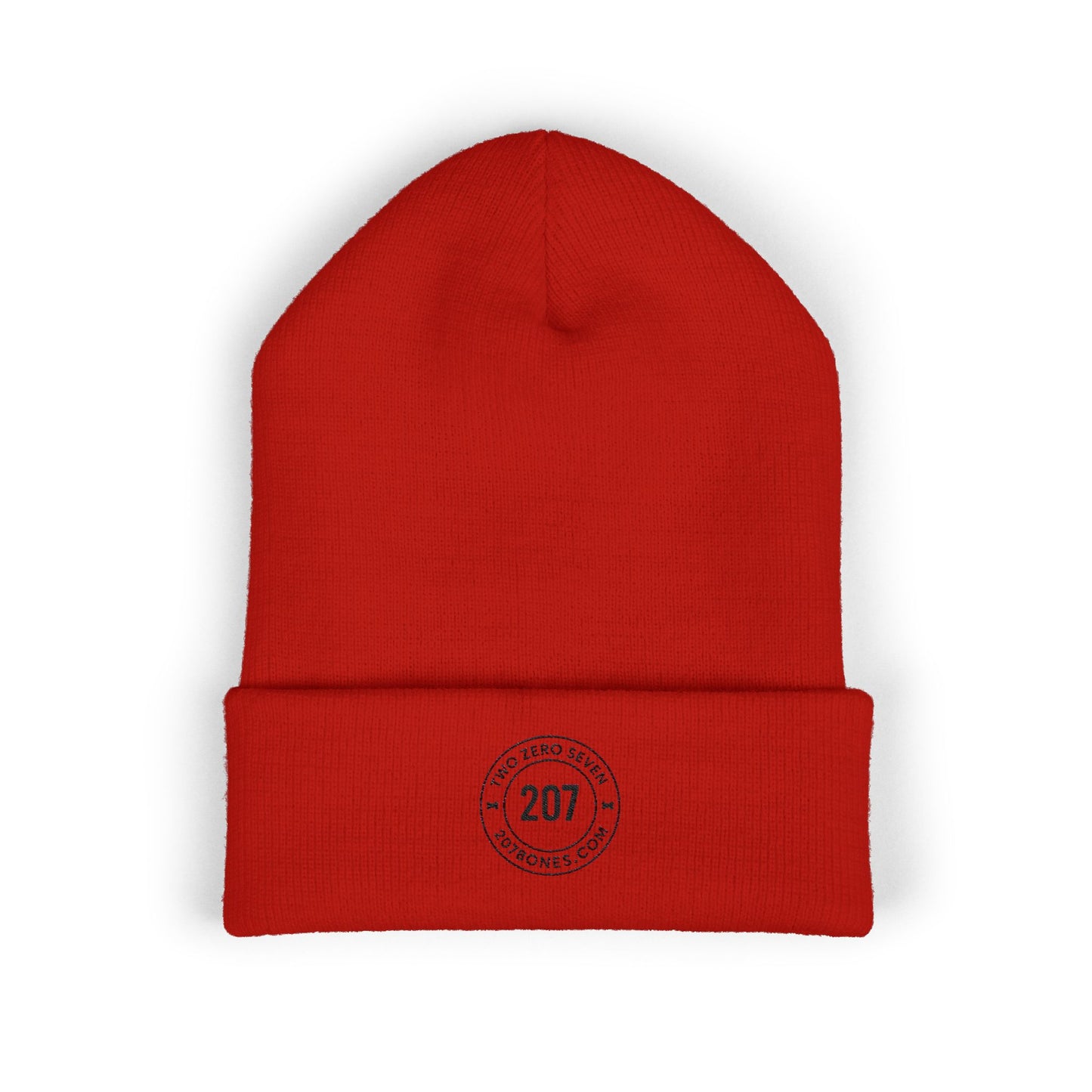 Classic Cuffed Beanie with Vintage Embroidery, Cozy Knit Hat for Winter, Perfect Gift for Him/Her