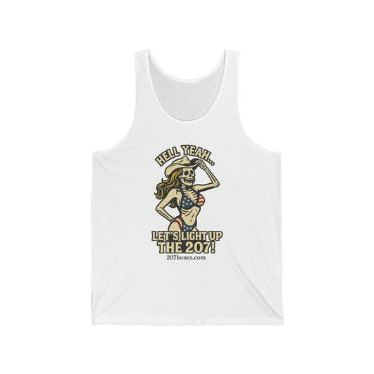 Skeleton Graphic Unisex Jersey Tank – Fun Summer Apparel, Festival Wear, Halloween Costume, Beach Trip Top, Casual Everyday Tee
