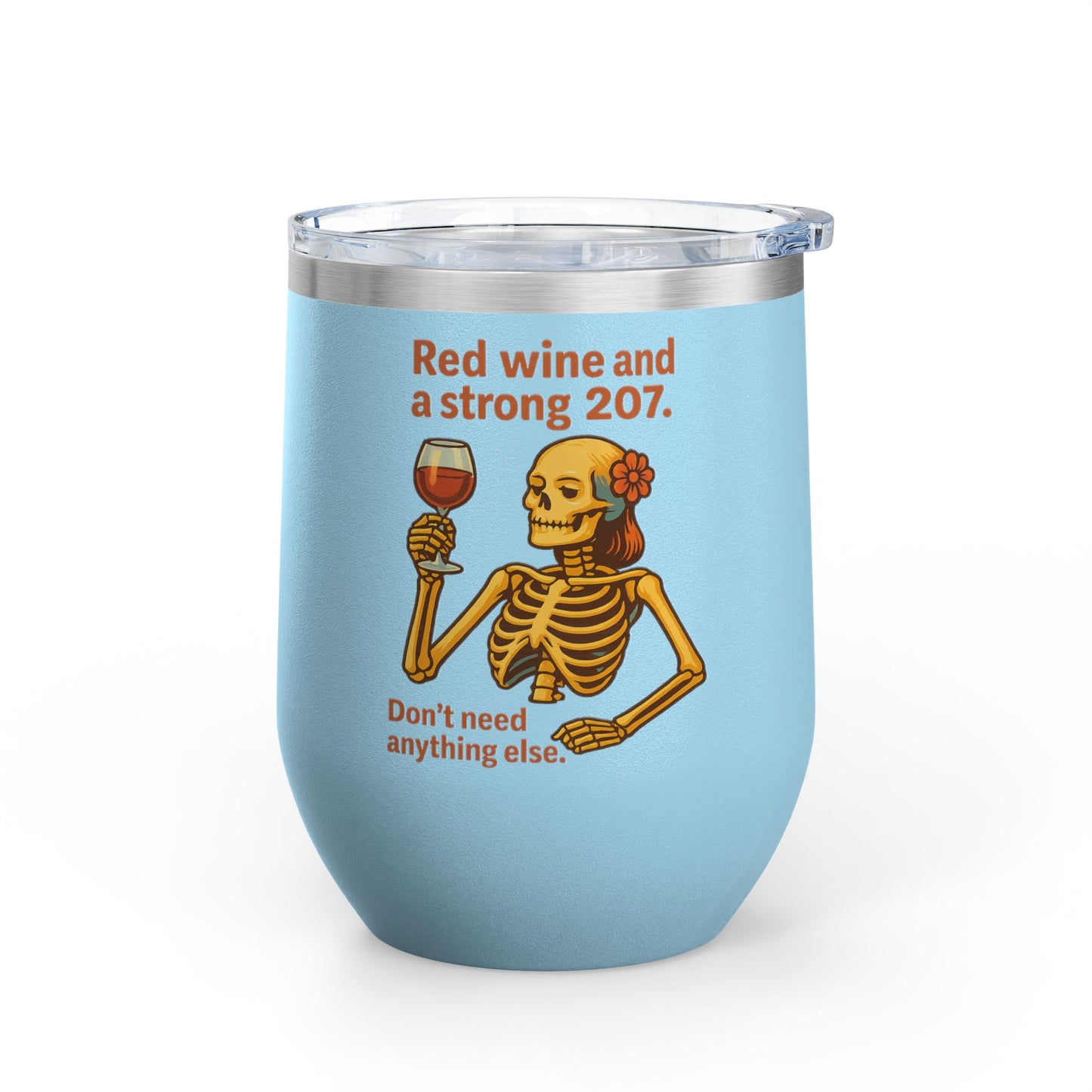 Whimsical Wine Tumbler, Fun Skeleton Design, Perfect for Parties, Gifts for Wine Lovers, Unique Drinkware for Celebrations