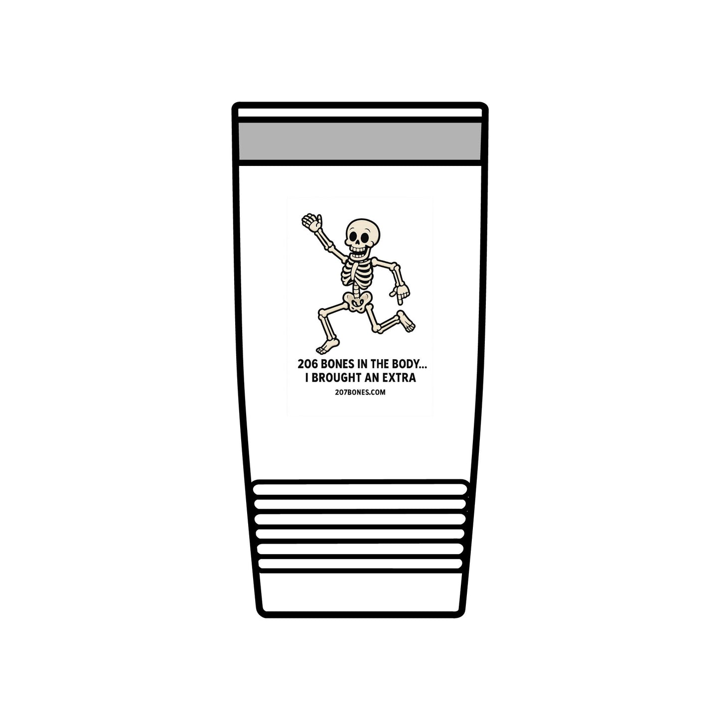 Skeleton Insulated Tumbler - 20oz Funny Gift for Halloween, Party, Tumblers for Drinks, Unique Skeleton Mug, Fun Coffee Tumbler