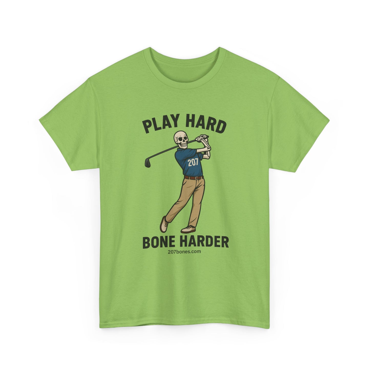 Play Hard Bone Harder Unisex Tee, Funny Golf Shirt, Sports T-Shirt, Gift for Golf Lovers, Casual Wear, Birthday Gift