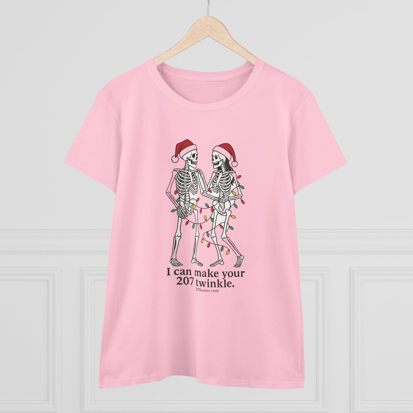 Cute Skeleton Christmas Tee, Funny Holiday Shirt, Gift for Halloween Lovers, Festive Everyday Wear, Unique Seasonal Apparel