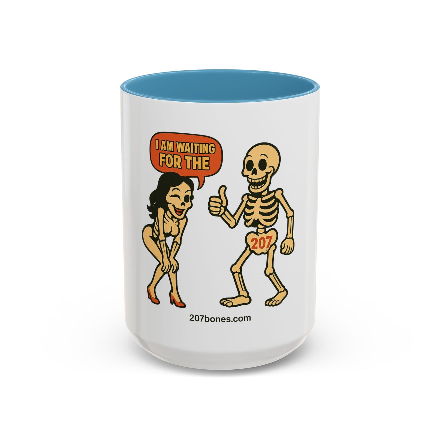 Playful Skeleton Coffee Mug, Fun Gift for Halloween, Quirky Kitchen Decor, Unique Drinking Cup, Halloween Humor Mug