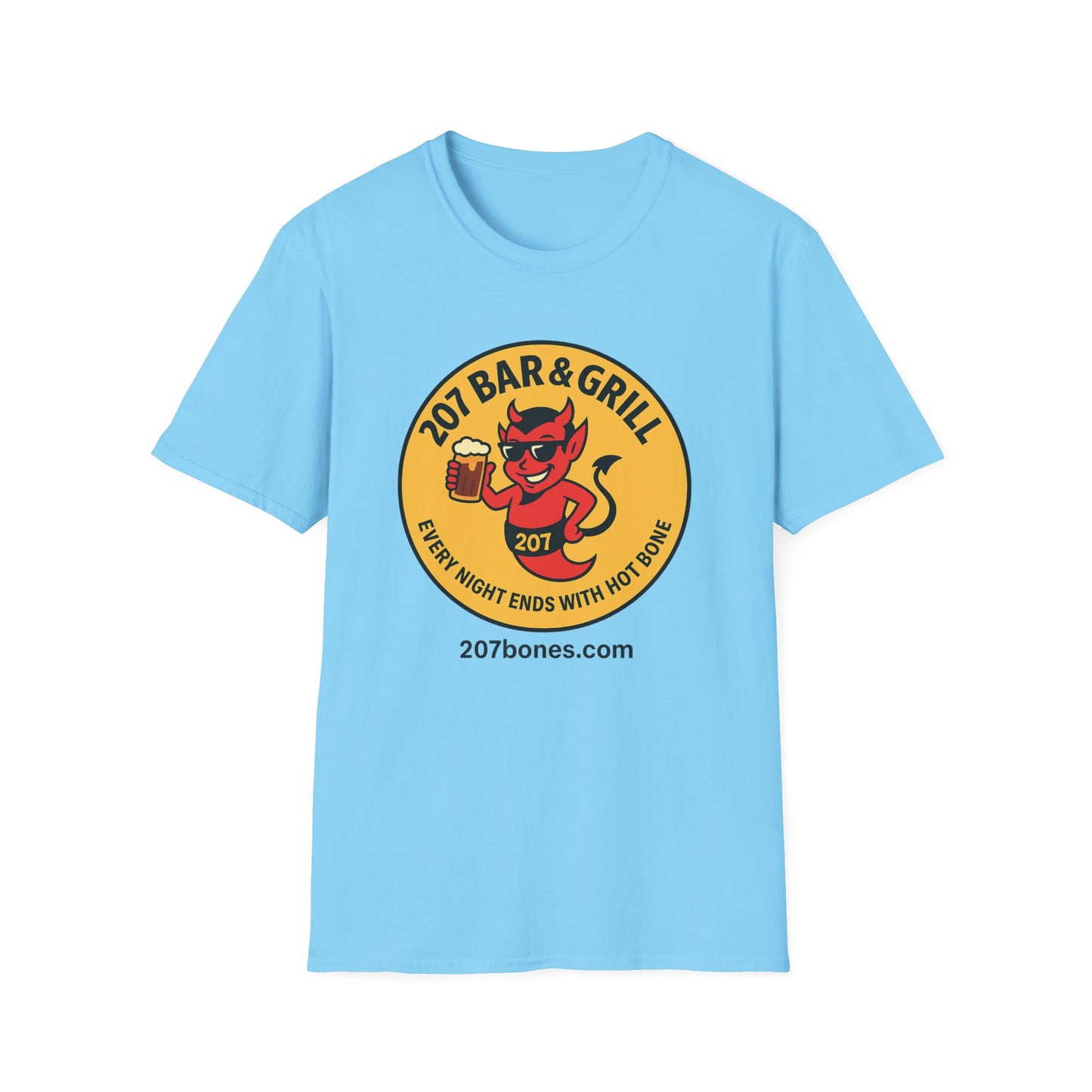 207 Bar & Grill Unisex T-Shirt - Casual Wear, Bar Merchandise, Gift for Foodies, Party Shirt, Everyday Comfort
