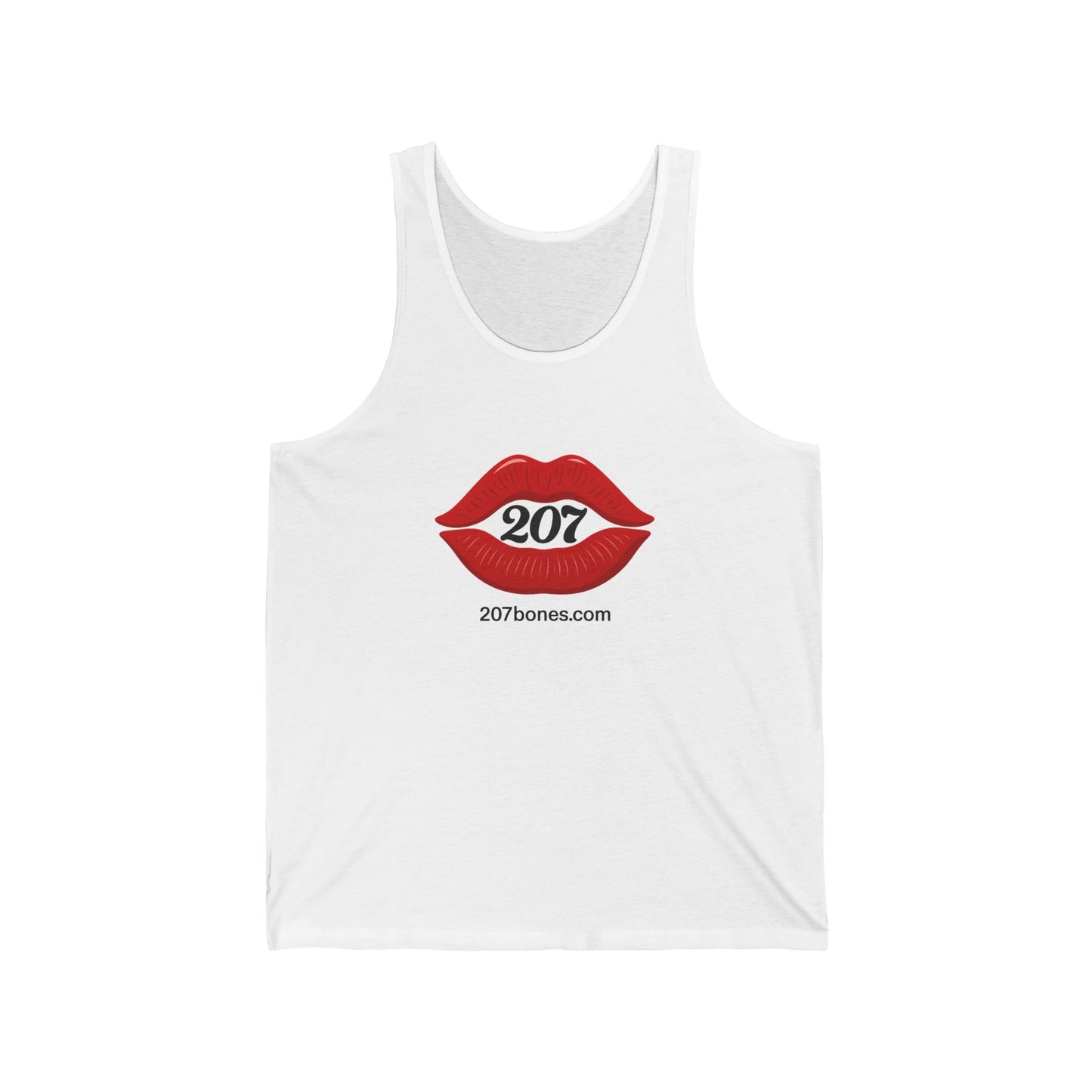 Kiss Me Red Lip Unisex Jersey Tank | Summer Beach Wear, Casual Outfit, Gift for Her, Party Top, Trendy Fashion